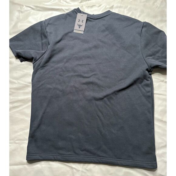 Under Armour Men Medium Project Rock Crew Sweatshirt Heavyweight Short Sleeve - Picture 3 of 6